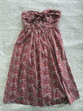 JCrew Strapless Red Floral Sundress